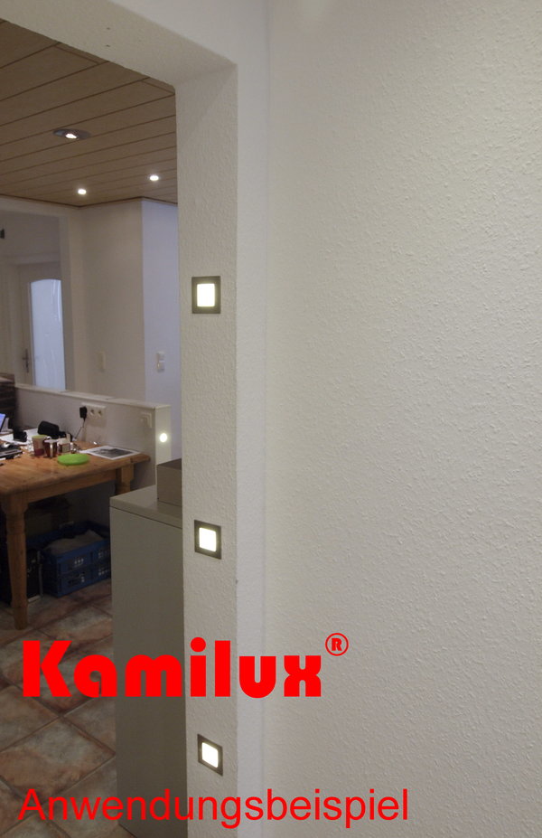 5 x SMD LED Bodeneinbauleuchte Bodenstrahler Bodenlicht Treppenlicht Flatty 12V Warmweiss +LED-Trafo