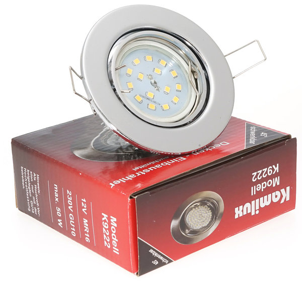 LED Einbaustrahler Einbau-Leuchten Lampe ultra-flach Decken-Spots TOM K9222 5W 230V