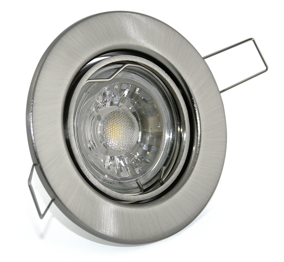 230V Deckenlampen Einbaustrahler K5402 IP20 rostfrei & GU10 3W COB LED-Strahler 