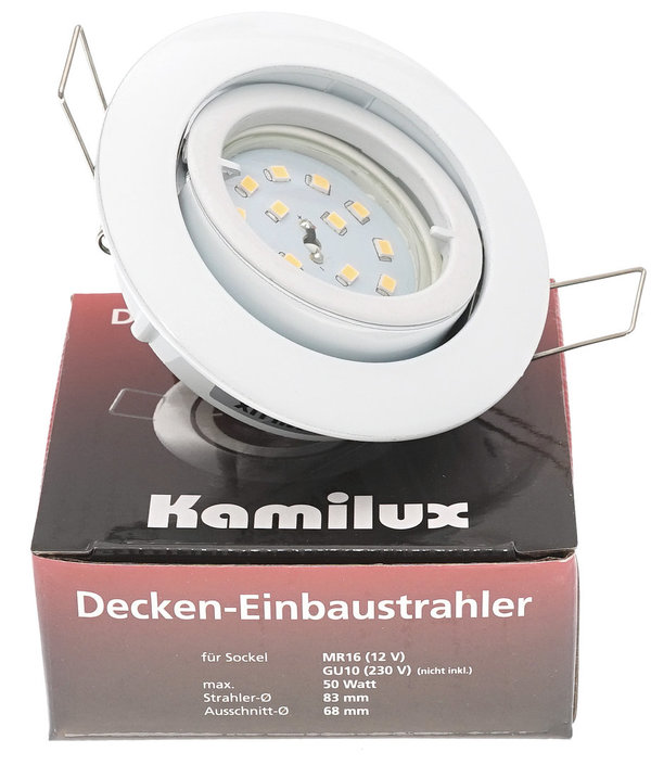 LED Einbaustrahler Einbau-Leuchten Lampe ultra-flach Decken-Spots BAJO K9451 5W 230V