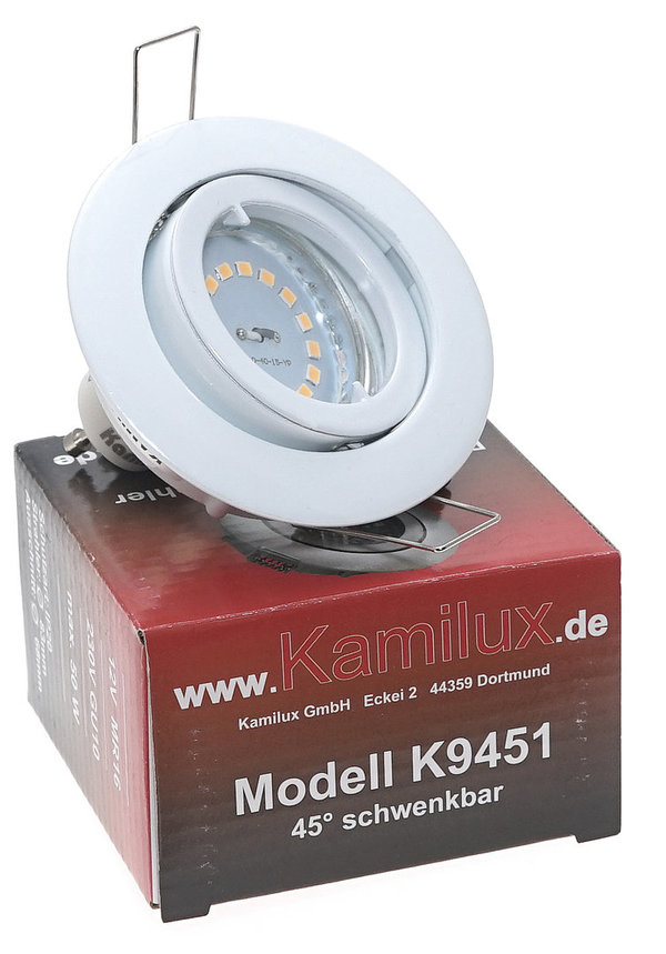 LED Einbaustrahler Bajo K9451 - 5Watt Deckenspot ultra flach Modul Leuchtmittel STEP DIMMBAR