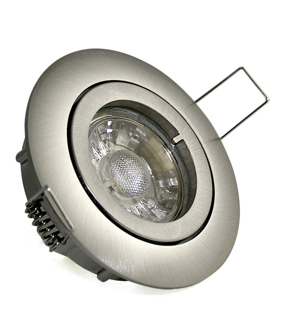 Rostfreier Einbaustrahler Bajo K9451 IP20 & 7W COB LED Leuchtmittel 230Volt Gu10 