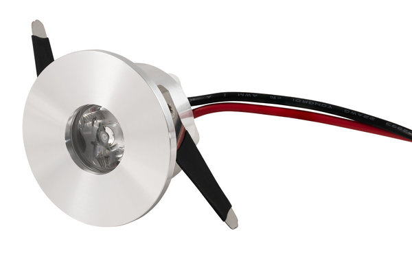 Super flacher LED Einbaustrahler Midi edelstahl-gebürstet / warmweiss 2W 230V